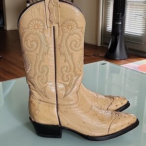 El Presidente Exotic Ostrich Leather Western Boots Size 5.5